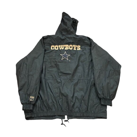 Vintage 1990's Logo 7 Dallas Cowboys Full Zip Hooded Windbreaker Jacket Men's XL - Picture 2 of 6